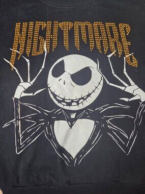 Disney Tim Burtons Nightmare Before Christmas Jack Skellington Sweatshirt Black
